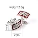 Hosaire Cufflinks Men's Rectangle Cuff Link Delicate Cuff-link with Shine Rhinestones for Wedding Business Red