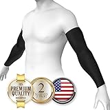 Cooling Compression Sports Arm Sleeve w/ 99% UV Protection for Golf/Weight Training/Basketball/Cycling/Pain/Injury/Recovery