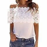 SUNNOW Womens Halter Backless Cross Straps Loose Off Shoulder Shirt Blouse Top