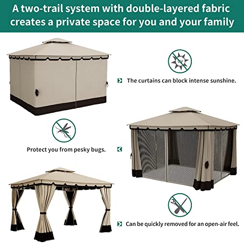 YITAHOME 10x12ft Gazebo Review: Double-Roof Canopy with Curtains & Netting image 22