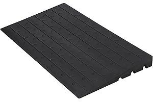 KIARIXO Rubber Threshold Ramp, 2.5" Ramp for Wheelchair, Scooter, 3 Channels Doorway Ramp, Wheelchair Ramp, Handicap Ramps for Home Entry, Driveway, Curbs, Steps with Slip-Resistant Surface, 2500 Lbs Capacity