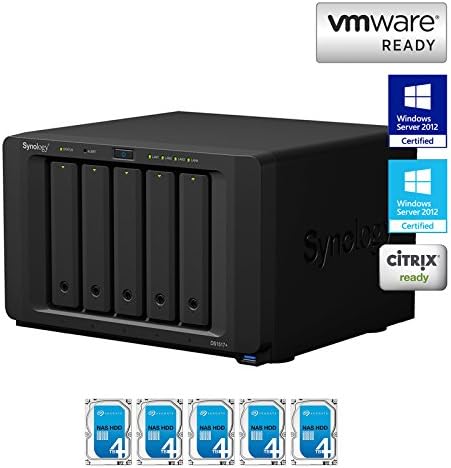 Synology Disk Station DS1517+ 8G 5-Bay NAS, 5x4TB (20TB) Seagate IronWolf NAS HDD Installed, Hybrid RAID Built, EV- DS1517+8G20N, w/ All-Systems-Go by evodo