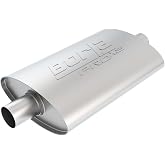 BORLA 40363 ProXS ProXS Muffler 2.25" Center Inlet/ 2.25" Center Outlet, 4" x 9.5" Oval, 14" Long Body, 19" Overall Length. Universal Part. Reversible Design.