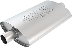 BORLA 40363 ProXS ProXS Muffler 2.25" Center Inlet/ 2.25" Center Outlet, 4" x 9.5" Oval, 14" Long Body, 19" Overall Length. Universal Part. Reversible Design.