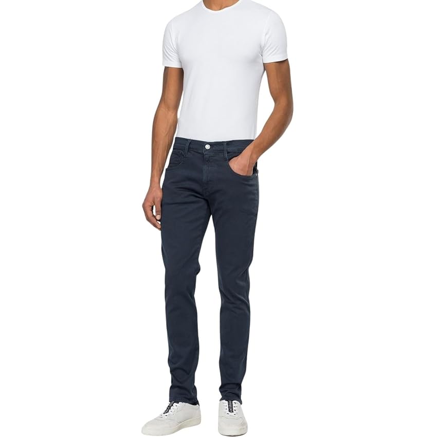 Replay Jeans da Uomo Anbass Slim Fit Hyperflex Colour X-Lite con Stretch