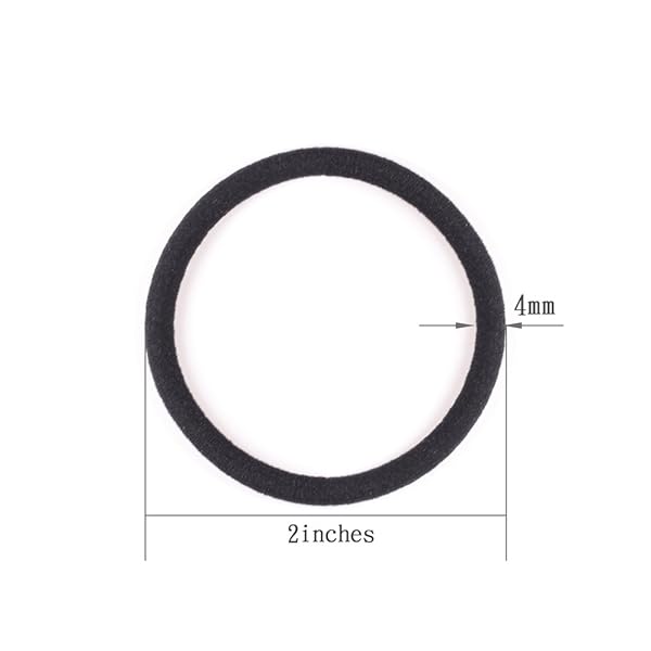 GOSICUKA 120 PIECES BLACK HAIR TIES FOR THICK AND CURLY HAIR PONYTAIL HOLDERS HAIR ELASTIC BAND FOR WOMEN OR MEN(4MM)