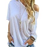Kwok Blouse,Women's Sleeve Casual Tops T-Shirt White (L)
