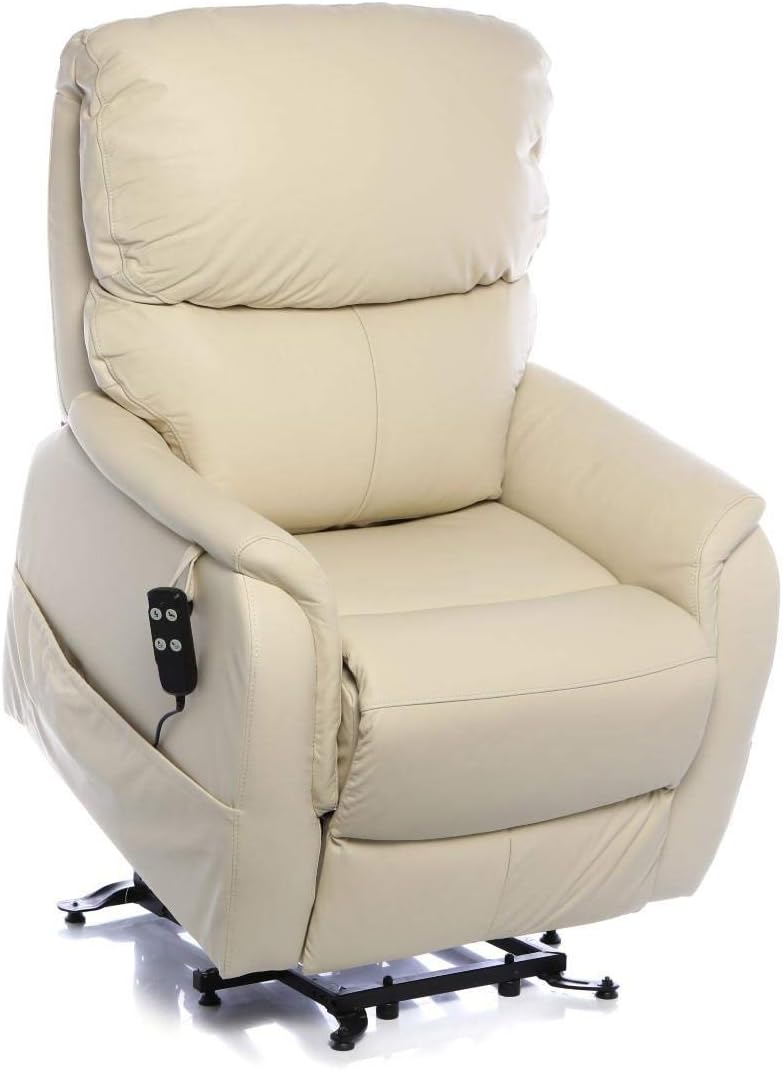 Montreal Dual Motor Riser Recliner Mobility Chair In Cream Leather Amazon Co Uk Kitchen Home