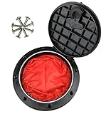 Bieroog 6 Inch Hole Diameter Deck Plate Kit, Deck Hatch with Cat Bag for Kayak Boat Fishing Rigging, Black (Contain Red Pocket)