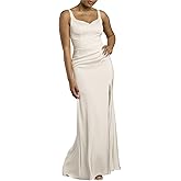 David's Bridal Matte Satin Draped Sheath Tank Wedding Dress