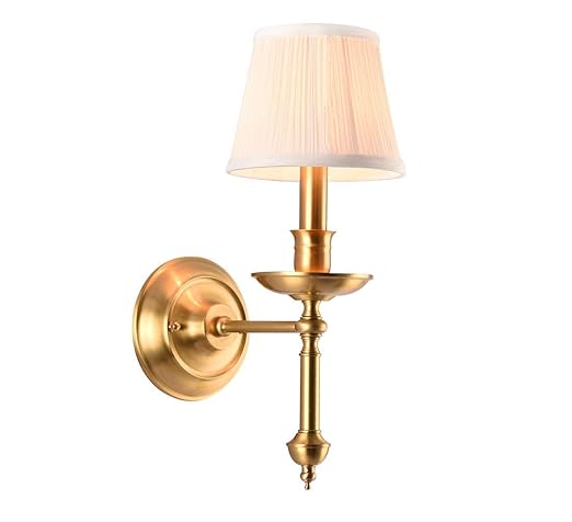 Old Bronze With Fabric Shade Wall Sconce Lamps Lighting Ceiling