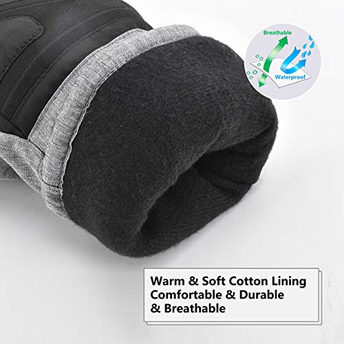 Walsking Ski Gloves Waterproof Breathable Snowboard Gloves,3M Thinsulate Winter Warm Snowmobile Cold Weather Gloves for Men - Thumbnail 4