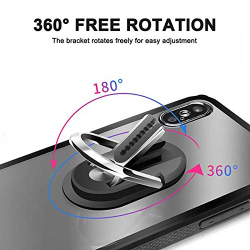 TTbuy Multipurpose Phone Bracket, Phone Ring Holder - Two in ONE Multipurpose Mobile Phone Bracket Holder Stand 360 Degree Rotation for Car Home, Multiple-Angle Car Phone Mount (Silver)