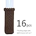 MelonBoat Chair Socks, Furniture Leg Feet Wood Floor Protectors Set, Cross Knitted, Set of 16 Brown
