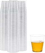 TIJAR Shot Glasses Pack of 50 Plastic Clear Cups Durable Reusable