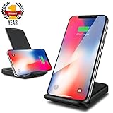Wireless Charger, QI Certified 10W Wireless Charging Stand (No AC Adapter) Compatible iPhone XR/XS Max/XS/X, Samsung Galaxy Note 9/S9/S9 Plus and All QI-Enabled Phones (Black)