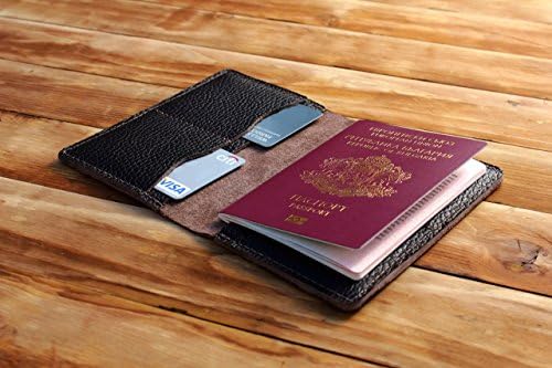Genuine Leather Passport Holder Wallet Bifold Travel Case