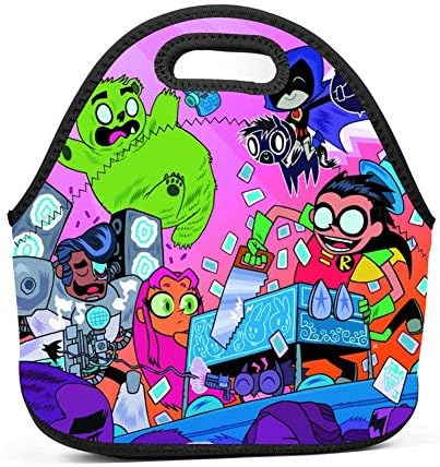 Sellsle Kids Lunch Bags Te-En Tit-Ans Go Portable Insulated Tote Bags Neoprene Lunch Boxes for School Work Office