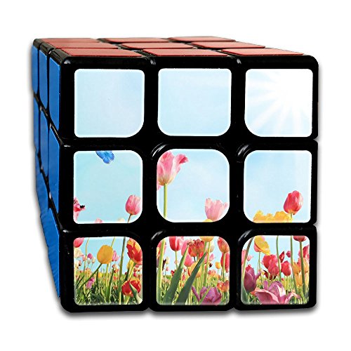 Aijunxia Bright Sunny Day In May With Tulip Field In Various Colors 3x3x3 Speed Cube Smooth Magic Cube Puzzles Easy Turning And Smooth Play