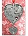 BANBERRY DESIGNS Mom Ornament - I Love You to The Moon and Back Ornament for Mom - Red Hearts and Moon Design with a Hanging Charm Engraved Mom