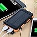 20000mAh Solar Power Bank Solar Charger Waterproof Portable External Battery USB Charger Built in LED light with Compass for iPad iPhone Android Cellphones (Black & Orange)