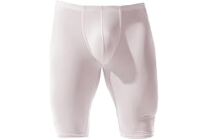 YUFEIDA Men's Compression Half Tights Leggings Sheer Swimwear Shorts Trunks Pant