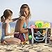 Dejaroo - Sand Free Mesh Bag - Strong Lightweight Tote For Beach & Vacation Essentials. Tons of Storage with 8 Pockets, Foldable, 17x9x15 inches, Black with Grey Straps