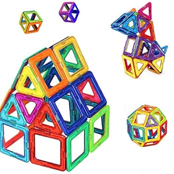 Mini Butterballe 40 Pcs Magnetic Building Blocks Tile Set, STEM Educational Learninig Toys for Kids, Magnet Stacking Blocks Preschool Construction Kits for Toddler