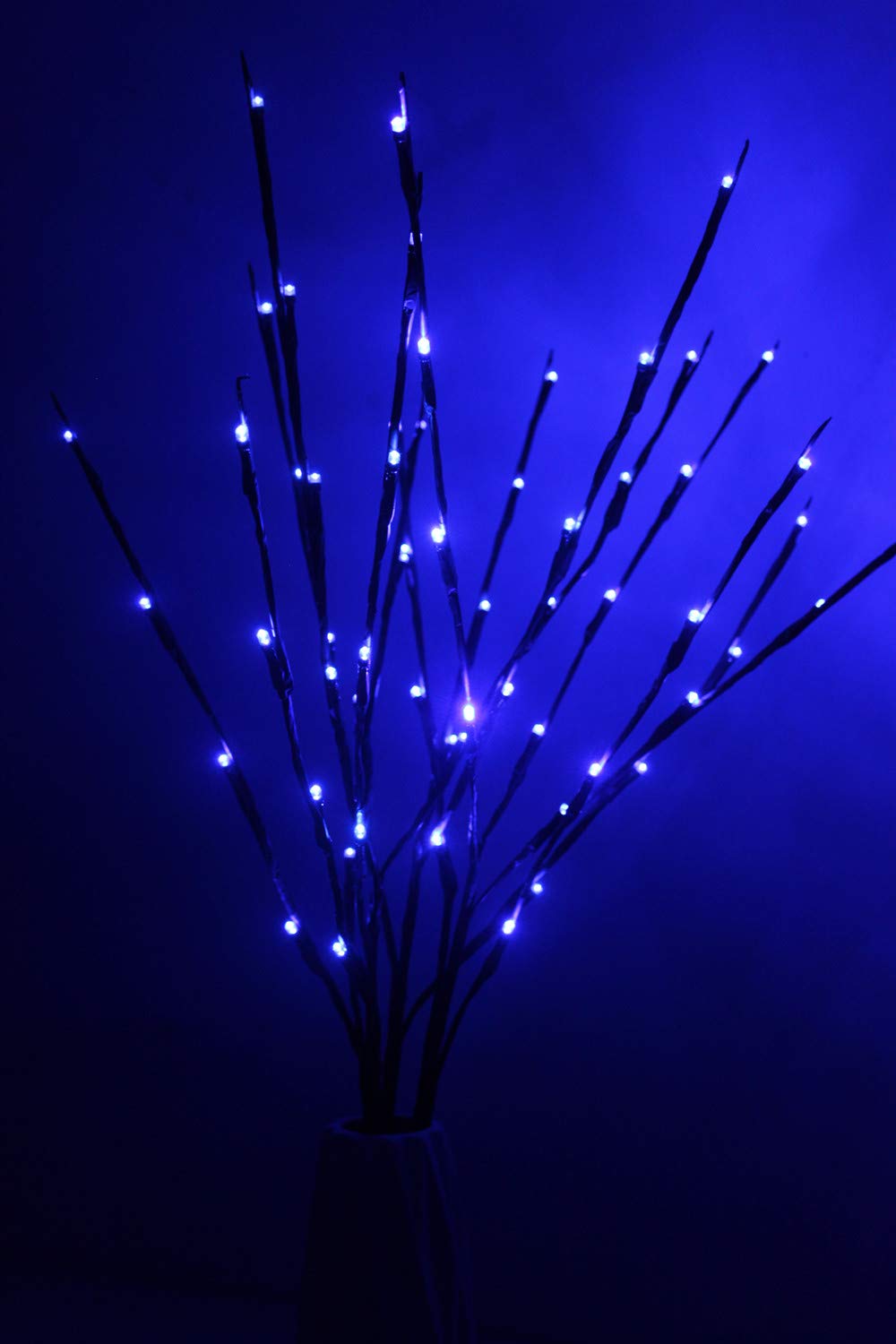 Fantes 3 Pack 76cm LED Branch Twig Tree Light - Flexible Decoration for Indoor Home, Shop Windows, Vase, Table, Living Room - 4 Colors Available (Blue, 3)