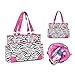 SoHo Pink Zebra Diaper Bag Tote Purse 6Pc Set