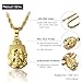 Halukakah ● GOLD BLESS ALL ● 18k Real Gold Plated 3D Buddha Pendant Necklace.Double-faced,with FREE Rope Chain 30