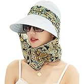 Women's Multifunctional UV Sun Protection Waterproof Breathable Face Neck Flip Folding Sun Hat