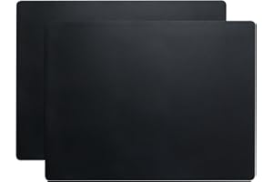 YACEYACE 2Pcs Black Silicone Placemats, 15.7"x 11.8" - Kitchen Counter & Baking Silicone Mats
