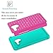Fierce XL Case, OneTouch Flint Case, EC Hybrid [Dual Layer] [Drop Protection] Studded Rhinestone Crystal Bling Protective Case Cover For Alcatel OneTouch Fierce XL/Pixi Glory 4G LTE(Rose+Teal)