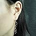Exquisite Wire Threader Dangle Earrings Curve Twist Shape 18k White Gold Plated Jewelry for Women’s Gift
