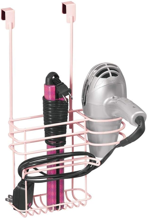 Support à sèche-cheveux sans perçage, plastique, porte-fil et Support à sèche-cheveux sans perçage, plastique, porte-fil et