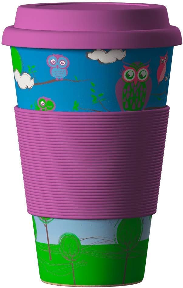 Bamboo Cup Reusable Coffee Cup (Owls)