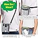 SunGrow Dog Travel Pouch, Training Bag for Treats, Kibbles, Toys & Accessories, Gray, Multiwear and Weather-Proof, 1 Pouch with Adjustable Shoulder Strap and Waist Belt