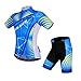 WOSAWE Mens Breathable Cycling Jersey Padded Shorts (Sky Suit, L)