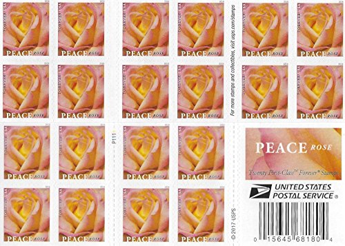 Peace Rose USPS Forever Stamp (1 Booklet (20 Stamps))