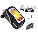 Bicycle Frame Pannier 5.7 inch Cell Phone Bag, WOTOW Bike Cycling Front Top Tube Mobile Phone Touch Screen Holder Handlebar Bag with 16 in 1 Multi Function Tool Kit