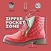 DailyShoes Women's Ankle Boots Combat Boot Low Heel Lace Up Zip Pocket Martin Short Wild Flat Style Fashion Non Slip Outdoor Shoes Exclusive Credit Card Bootie Susan-01 Red Pu 8.5