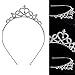 Buytra 2 Pack Wedding Party Bridal Bridesmaid Flower Crystal Heart Shape Princess Crown Headband Tiara for Girls Children, Silver