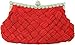 Chicastic Pleated and Braided Rhinestone studded Wedding Evening Bridal Bridesmaid Clutch Purse - Dark Red