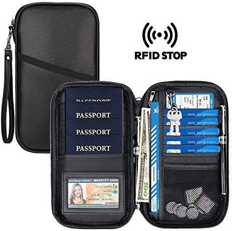 Fireproof Family Travel Itinerary Passport Holder Wallet Travel Accessories RFID Blocking Document Organizer Case with Strap for Women & Men 1 Fireproof Family Travel Itinerary Passport Holder Wallet Travel Accessories RFID Blocking Document Organizer Case with Strap for Women & Men