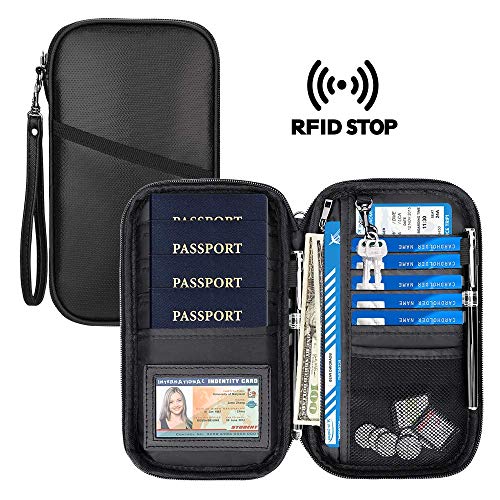 Fireproof Family Travel Itinerary Passport Holder Wallet Travel Accessories RFID Blocking