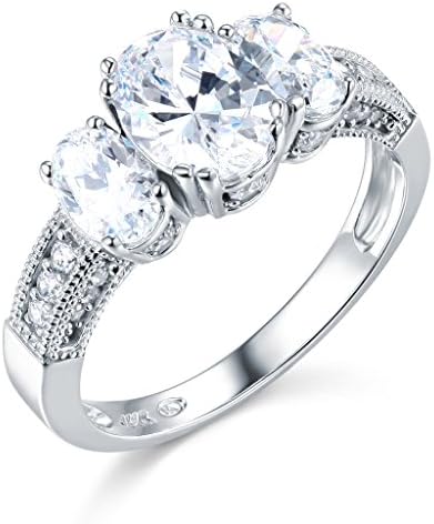 14k White Gold SOLID Wedding Engagement Ring - Size 5.5