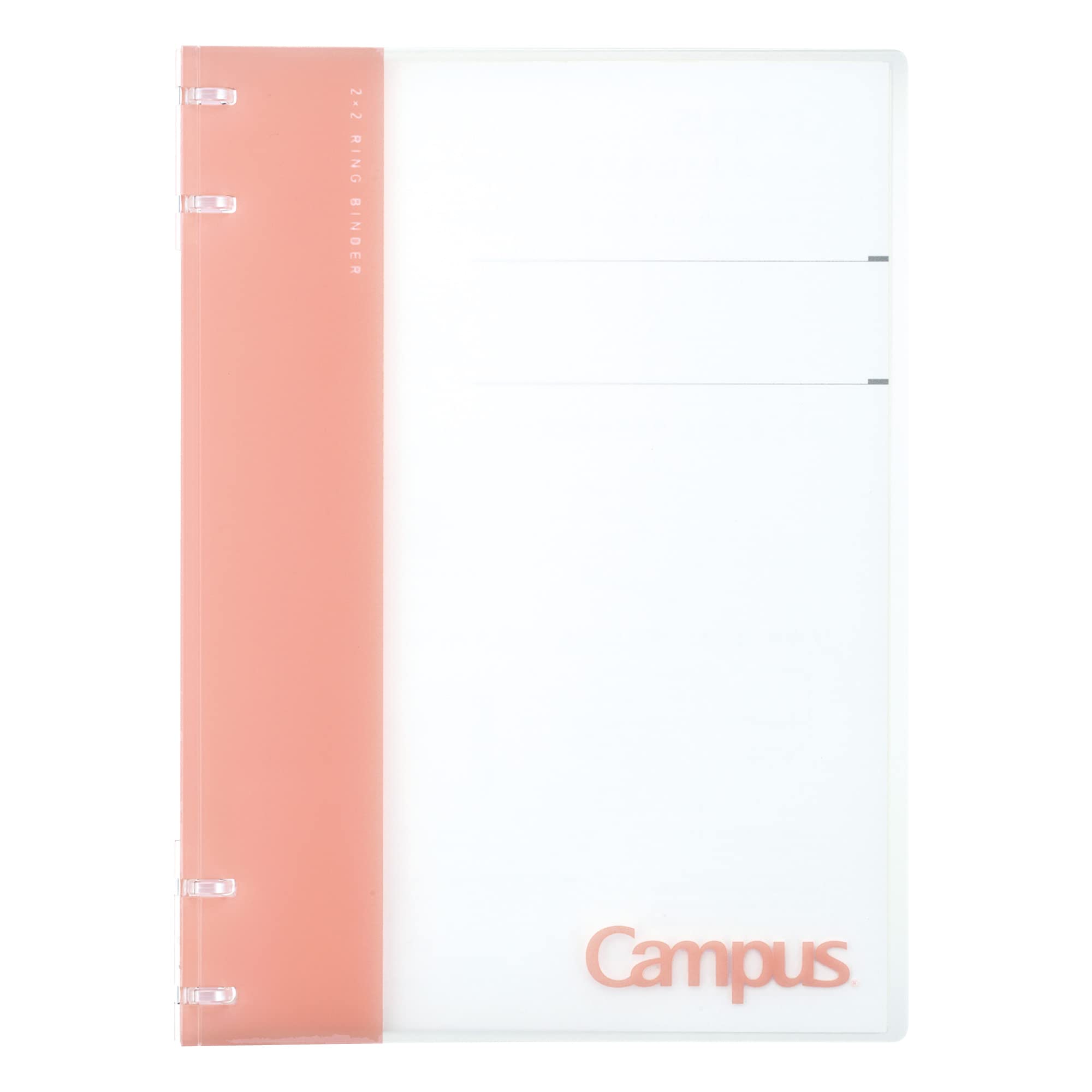 Kokuyo Campus Refillable Notebook, B5 2x2 Slim Ring Binder Notebook with Customizable Title Page, 40 Sheets Capacity. Suitable for 26 Holes Loose Leaf Paper, Pink (RU-NP704P) — image 1