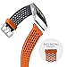 SKYLET Bands Compatible with Fitbit Ionic, Soft Silicone Breathable Replacement Wristband Compatible with Fitbit Ionic Smart Watch with Buckle [Orange-Gray, Large]