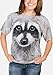The Mountain Raccoon Face Adult T-Shirt, Grey, Large